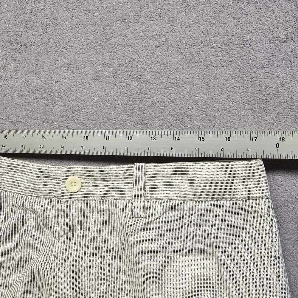Banana Republic Emerson Chino Shorts Mens 34 Blue White Striped Slash Pocket